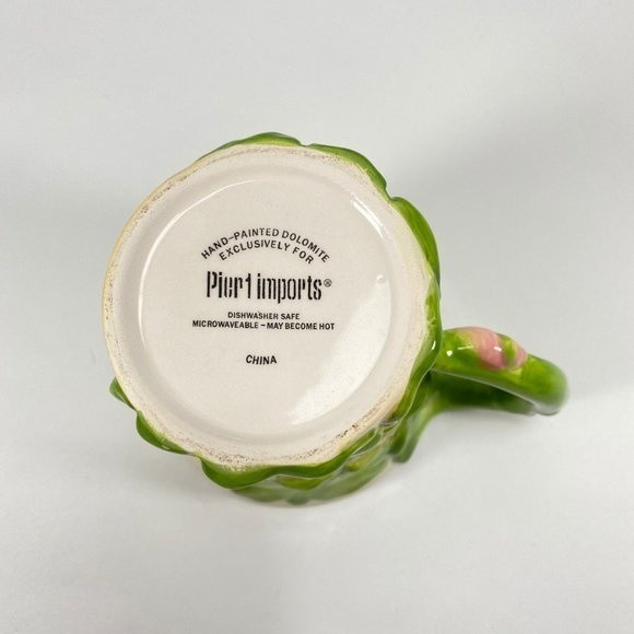 Pier 1 Imports Meditating Frog Mug Embossed Cup Yoga Frog Hand Painted - Picture 7 of 7